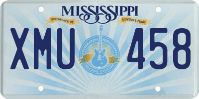 MS license plate XMU458