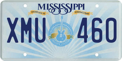 MS license plate XMU460
