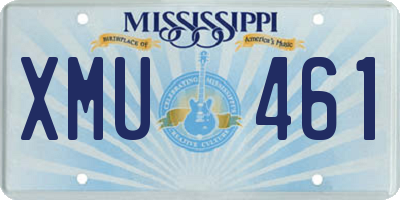 MS license plate XMU461