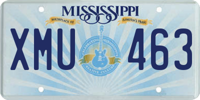 MS license plate XMU463