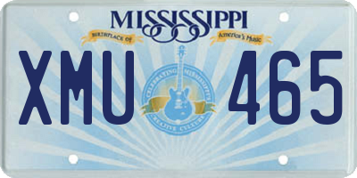 MS license plate XMU465