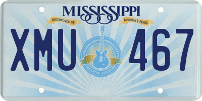 MS license plate XMU467