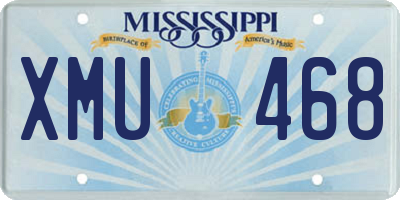 MS license plate XMU468