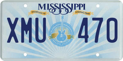 MS license plate XMU470
