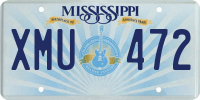 MS license plate XMU472