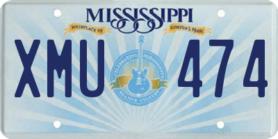 MS license plate XMU474