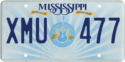 MS license plate XMU477
