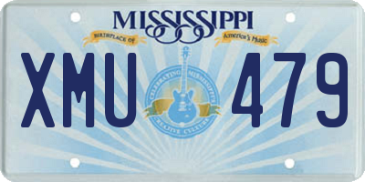 MS license plate XMU479