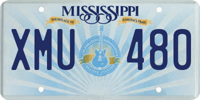 MS license plate XMU480