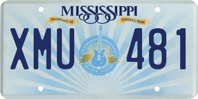 MS license plate XMU481