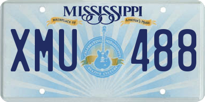MS license plate XMU488