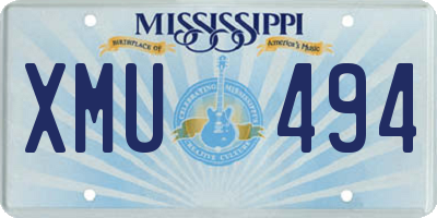 MS license plate XMU494