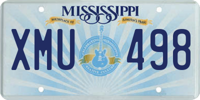 MS license plate XMU498
