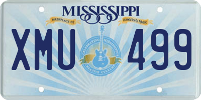 MS license plate XMU499