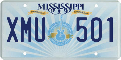 MS license plate XMU501