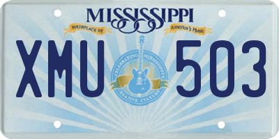 MS license plate XMU503