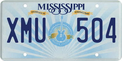 MS license plate XMU504