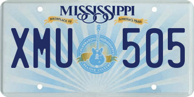 MS license plate XMU505