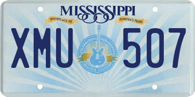 MS license plate XMU507
