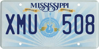 MS license plate XMU508