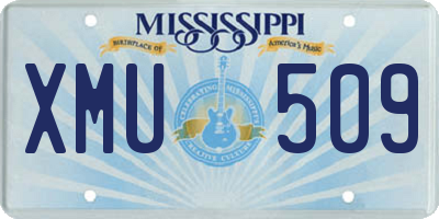 MS license plate XMU509