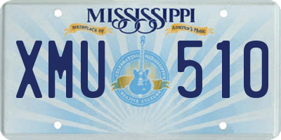 MS license plate XMU510
