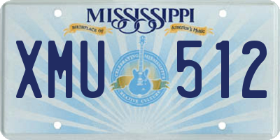 MS license plate XMU512