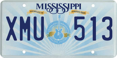 MS license plate XMU513