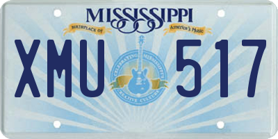 MS license plate XMU517