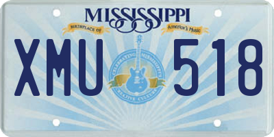 MS license plate XMU518