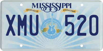 MS license plate XMU520