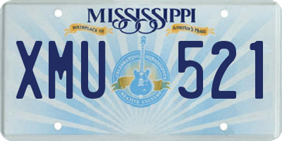 MS license plate XMU521