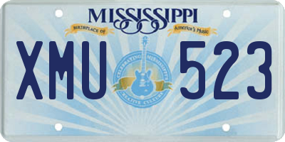 MS license plate XMU523