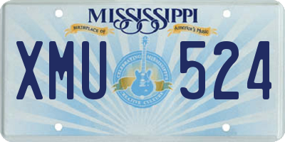 MS license plate XMU524