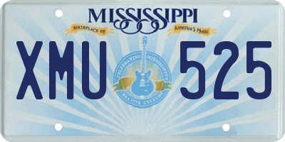 MS license plate XMU525