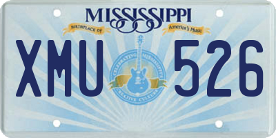 MS license plate XMU526