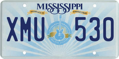 MS license plate XMU530