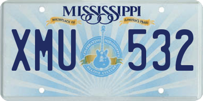 MS license plate XMU532