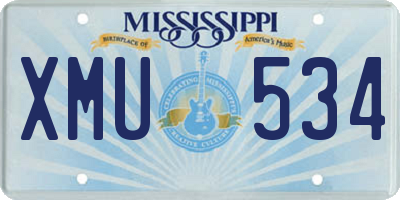 MS license plate XMU534