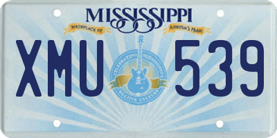 MS license plate XMU539