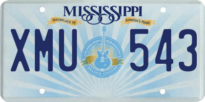 MS license plate XMU543