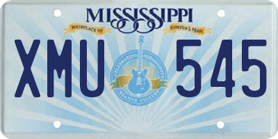 MS license plate XMU545