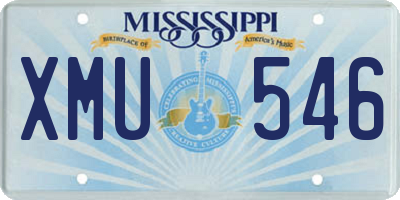 MS license plate XMU546