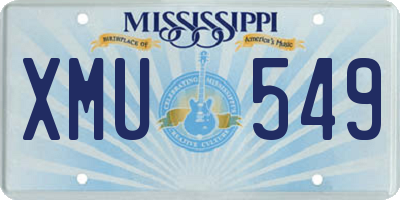 MS license plate XMU549