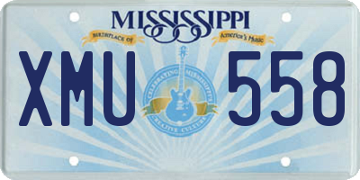 MS license plate XMU558