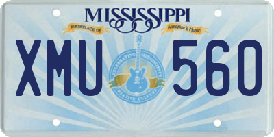 MS license plate XMU560