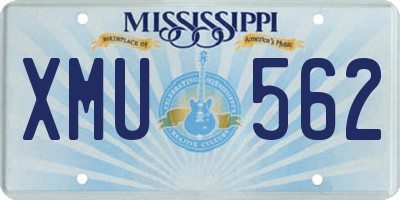 MS license plate XMU562