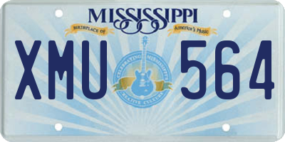 MS license plate XMU564