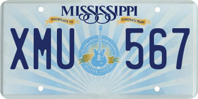 MS license plate XMU567