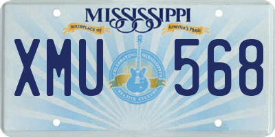 MS license plate XMU568